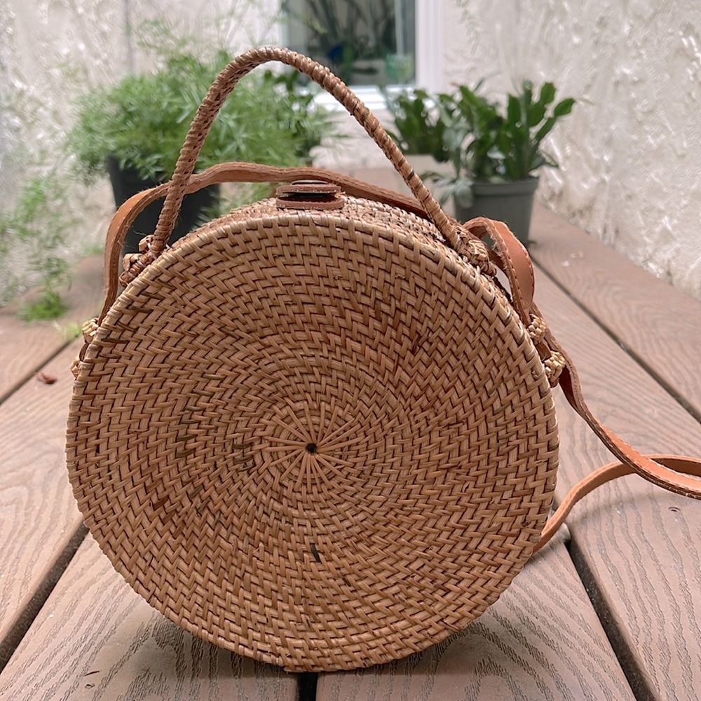 Handmade Bali Rattan Woven Crossbody Bag